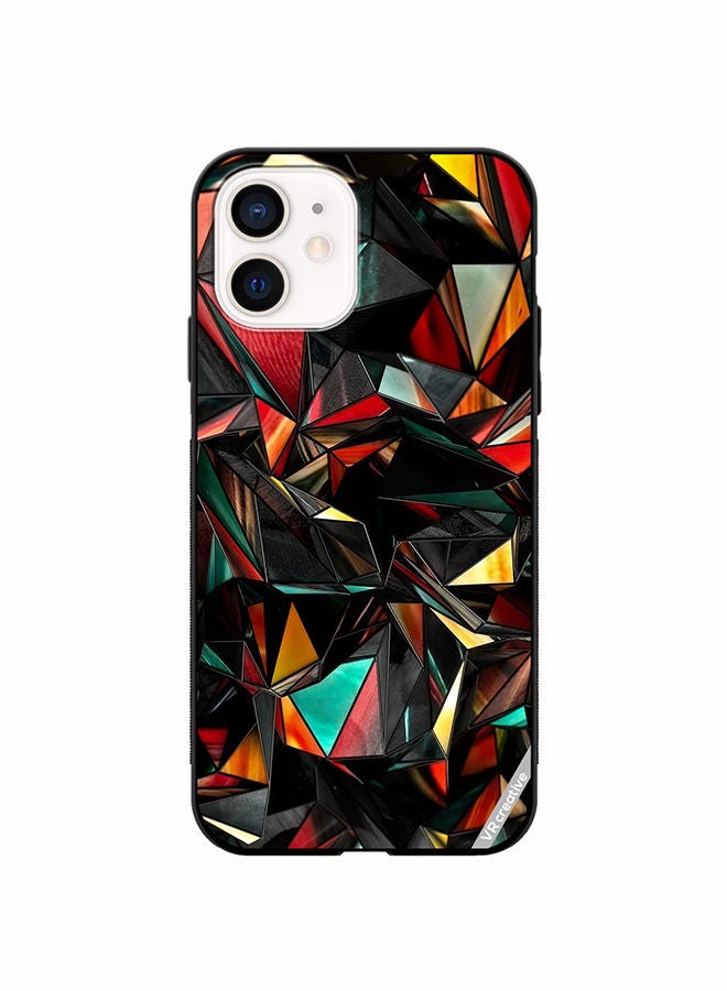 VR CREATIVE Protective Case Cover For Apple iPhone 12 mini Polygon Abstract Design Multicolour - Image 1