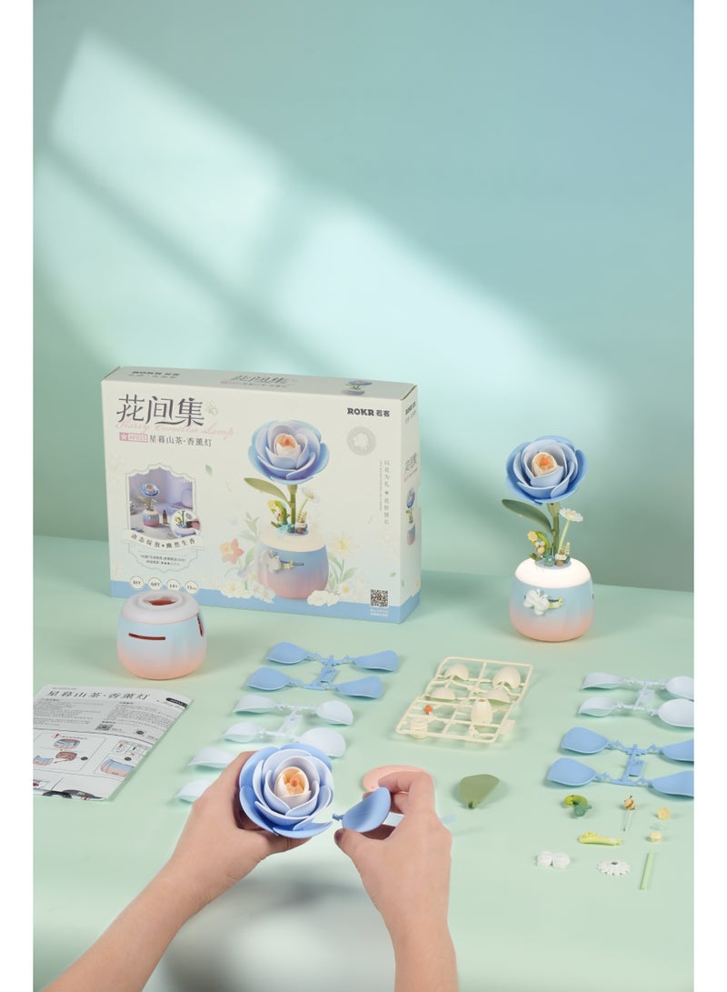ROKR ROBOTIME ROKR Starry Camellia Lamp DIY 3D Flower Night Light AF01S - Image 2