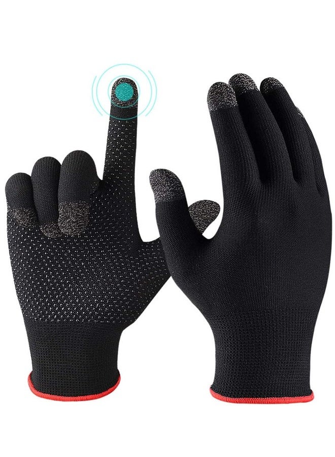 Game Gloves, Anti-Sweat Breathable, Touch Finger Gaming Glove for Highly Sensitive Nano-Silver Fiber Material, Dot Silica Gel Palm Non-Slip Design - Image 2