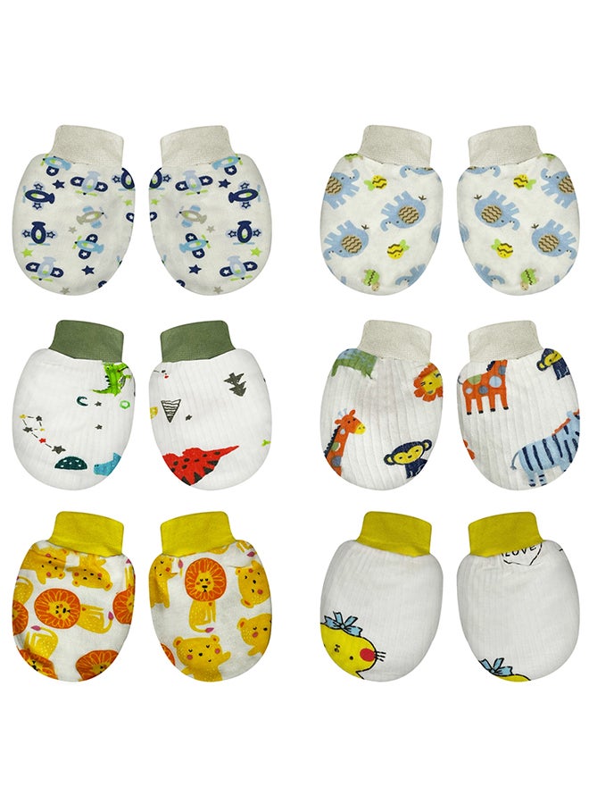 MARGOUN 6 Packs Newborn Baby Mittens Anti Scratch Baby Mittens No Scratch Mittens Baby Gloves for 0-6 Months Boys Girls Multicolour - Image 2