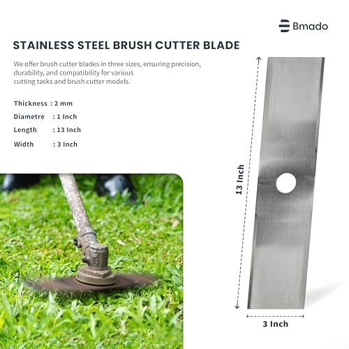 Bmado 13 Inch Brush Cutter Blade | Heavy Duty Stainless Steel Blade for Grass, Weed & Garden Cutting | Compatible with Honda, Kisan Kraft & Other Trimmers (13 INCH) - Image 2