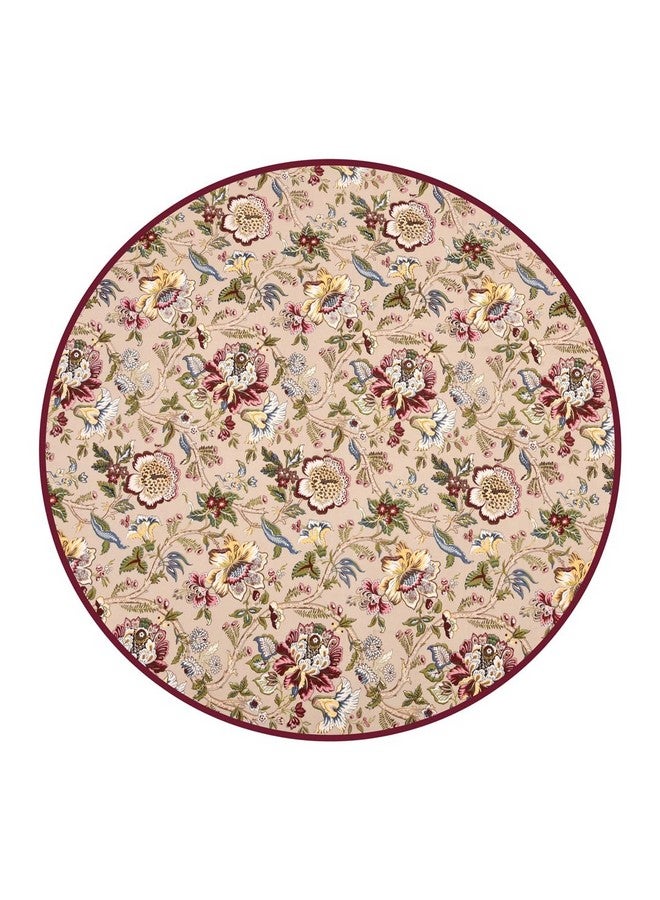 Clasiko 100% Cotton 6 Seater Round Table Cover; 72x72 Inches; Multicolor Flowers - Image 5