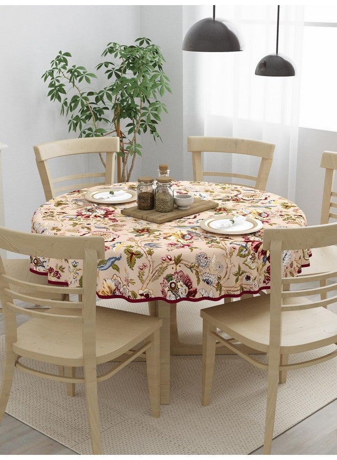 Clasiko 100% Cotton 6 Seater Round Table Cover; 72x72 Inches; Multicolor Flowers - Image 2