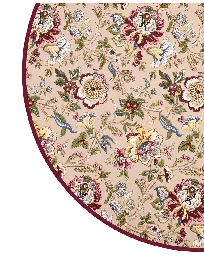 Clasiko 100% Cotton 6 Seater Round Table Cover; 72x72 Inches; Multicolor Flowers - Image 4