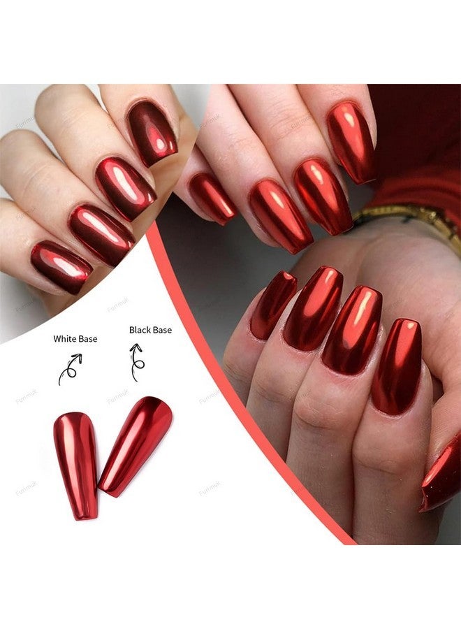 Furimuk 2 Boxes Red Chrome Nail Powder 3D Mirror Effect Aurora Magic Metallic Dust Holographic Glitter Glazed Manicure Decoration Reflective Pigment For Nails Art Design - Image 4