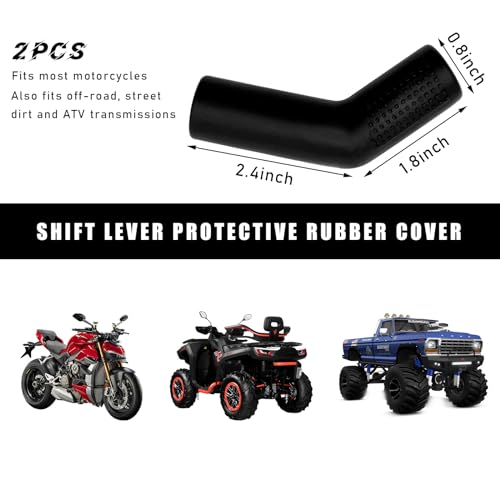 Suvnie 2 PCS Motorcycle Gear Shift Lever Shoe Protector, Motorbike Rubber Anti Slip Shifter Cover, Universal Shift Lever Pedal Cover, Motorcycle Accessories for Dirt Bikes ATVs (Black) - Image 2