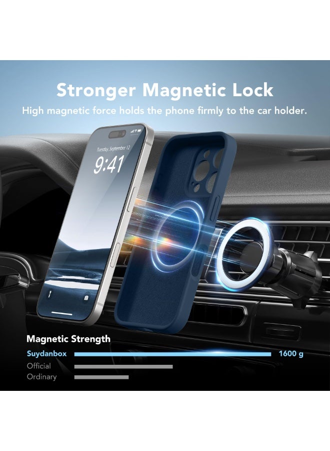 SUYDANBOX Magnetic for iPhone 16 Pro Case, Compatible with MagSafe, [Full Camera Protection][Screen Protector] Silicone Shockproof Protective Phone Case for iPhone 16 Pro 6.3", Cobalt Blue - Image 3
