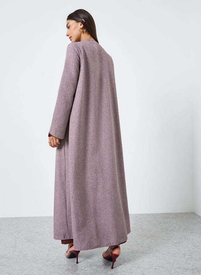 ستايلي عباية مفتوحة من الأمام مزينة بنمط صدف - Image 4