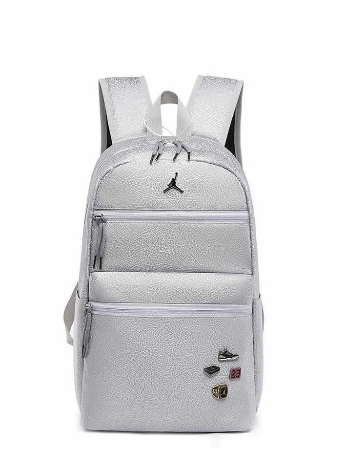 Jordan Fitness 【School season】Classic Logo New Ice Crack Large Capacity Zipper Backpack School Bag Student Backpack Classic Backpack Laptop Backpack Colorful Backpack - Image 2