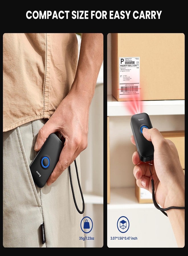 Eyoyo 1D Mini Bluetooth Barcode Scanner, 3-in-1 USB Wired & Bluetooth & 2.4G Wireless Barcode Reader Portable Bar Code Scanning Work with Tablets or Computers, Windows, Android, iOS - Image 2