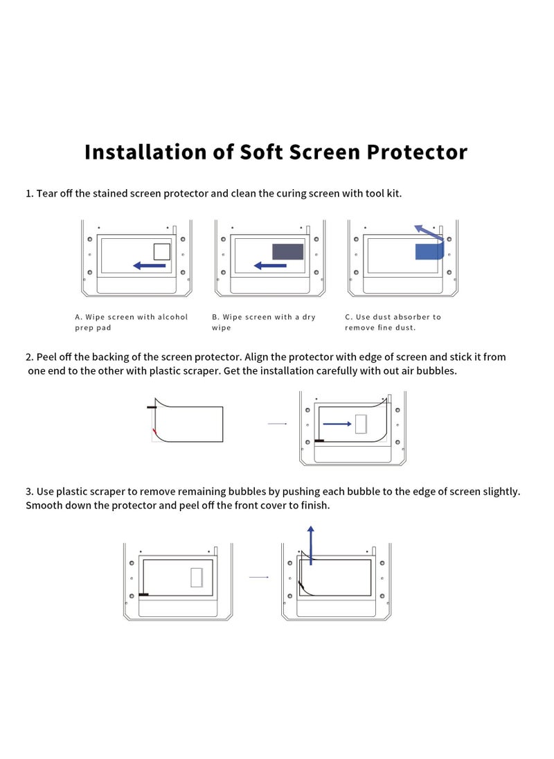 Generic - 3D Printer Screen Protector, Original Protective Film 5 Pcs for 10.1 inch LCD SLA UV Resin 3D Printer, for ELEGOO Saturn 2, Saturn 8K, Sonic Mighty 8K, Photon M3 Premium Resin 3D Printers - Image 1