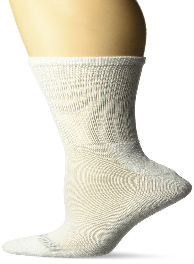 Fruit of the Loom Women's Plus 10 Pack Cushioned Crew Socks, All All White, Shoe Size: 4-10