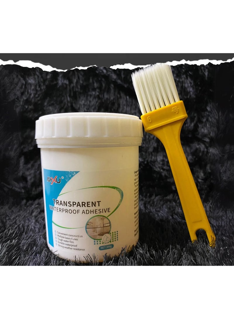 DubaiGallery 300g Transparent Waterproof Glue Super Leakage Waterproof Repair Agent Adhesive Sealant Glue Multipurpose Easy Waterproof Non-toxic Eco-friendly no whitening, no yellowing Long-term Protection Waterpr  - Image 1