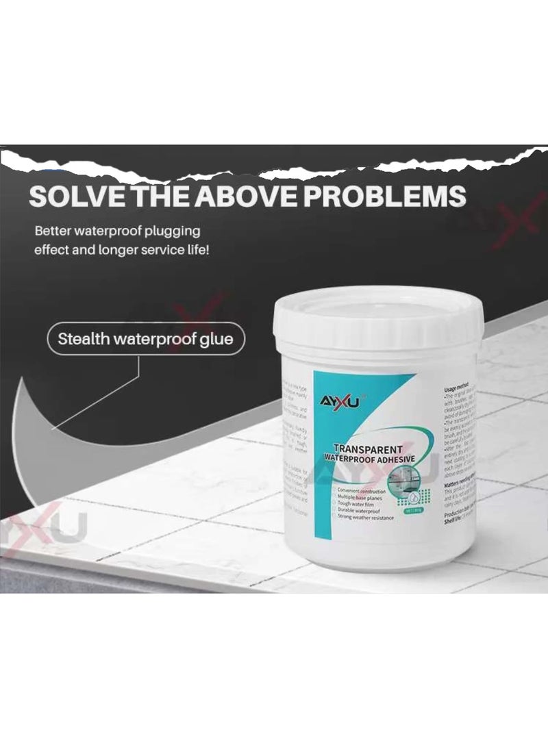 DubaiGallery 300g Transparent Waterproof Glue Super Leakage Waterproof Repair Agent Adhesive Sealant Glue Multipurpose Easy Waterproof Non-toxic Eco-friendly no whitening, no yellowing Long-term Protection Waterpr  - Image 2