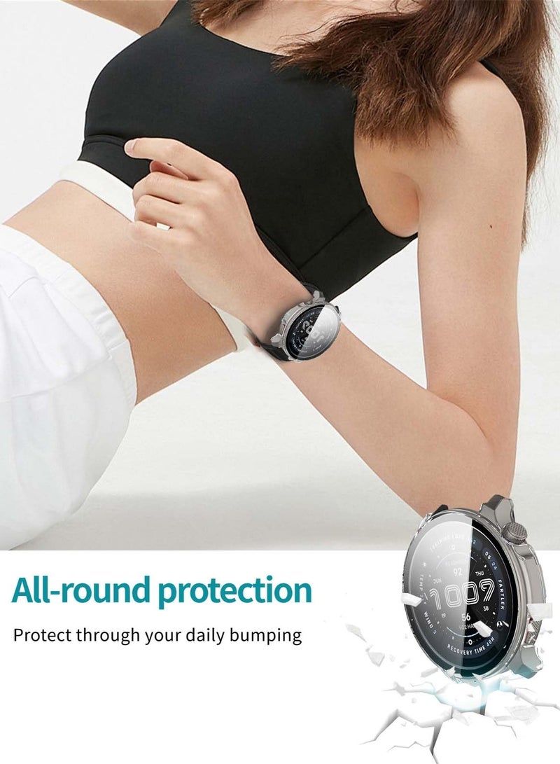 Case for Amazfit Balance 2 Protective Cover Smart Watch,Built-in 9H Tempered Glass Film, Hard PC,Easy to Install,Screen Protector for Amazfit Balance 2 Smartwatch Accessory (Clear) - Image 5