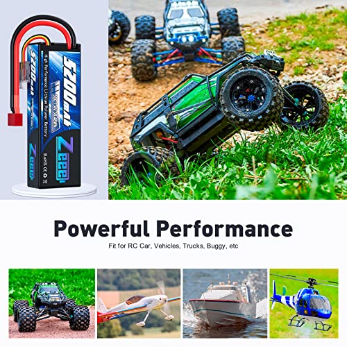 Zeee 2S 5200mAh Lipo Battery 7.4V 50C Hard Case with T Connector for RC Truck RC Truggy RC Heli Airplane Drone FPV Racing (1 Pack) - Image 5