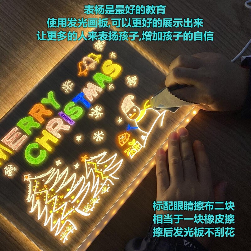 Cross-Border Erasable DIY Kidsren's Drawing Board Luminous Handmade Toy Writing Board Blackboard Large Halloween Ornament Set - Image 5