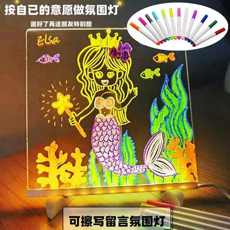 Cross-Border Erasable DIY Kidsren's Drawing Board Luminous Handmade Toy Writing Board Blackboard Large Halloween Ornament Set - Image 3