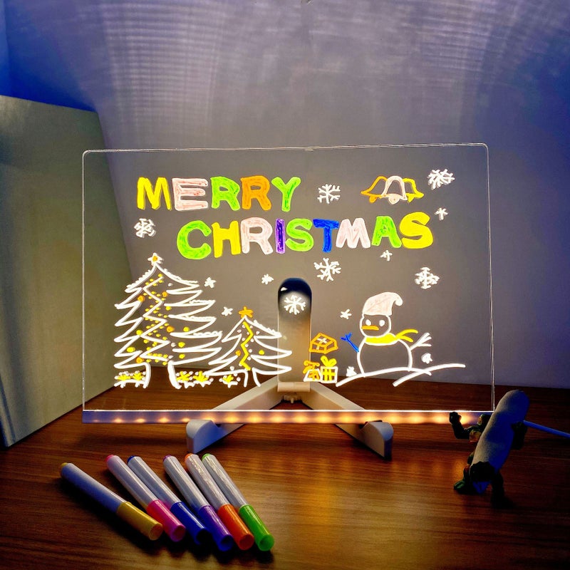 Cross-Border Erasable DIY Kidsren's Drawing Board Luminous Handmade Toy Writing Board Blackboard Large Halloween Ornament Set - Image 1