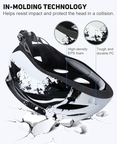 FASTPED Helmet with LED Safety Rear Light Detachable Magnetic Cycling Helmet Adjustable Cycling & Skating - Image 2
