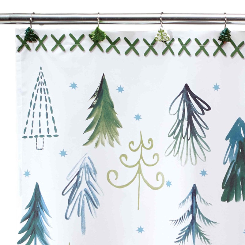 أفانتي لينينز Avanti Linens - مجموعة دش دش ستارة دش و 12 مساءً السنانير ديكورات عيد الميلاد (مجموعة أشجار عيد الميلاد)  - Image 4