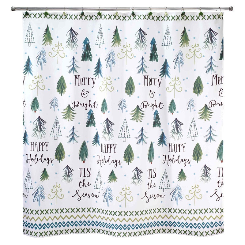 أفانتي لينينز Avanti Linens - مجموعة دش دش ستارة دش و 12 مساءً السنانير ديكورات عيد الميلاد (مجموعة أشجار عيد الميلاد)  - Image 2