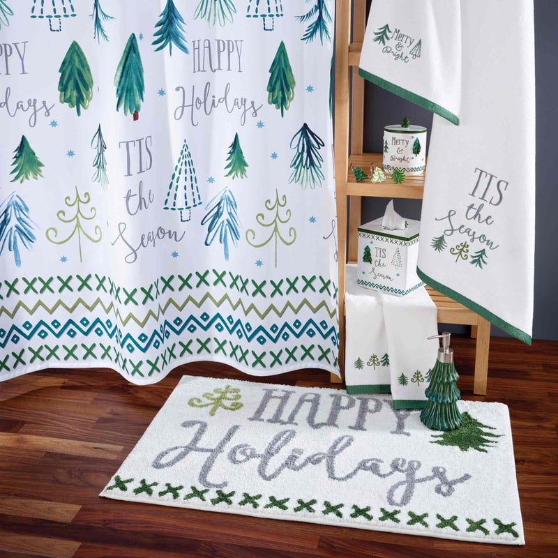 أفانتي لينينز Avanti Linens - مجموعة دش دش ستارة دش و 12 مساءً السنانير ديكورات عيد الميلاد (مجموعة أشجار عيد الميلاد)  - Image 5
