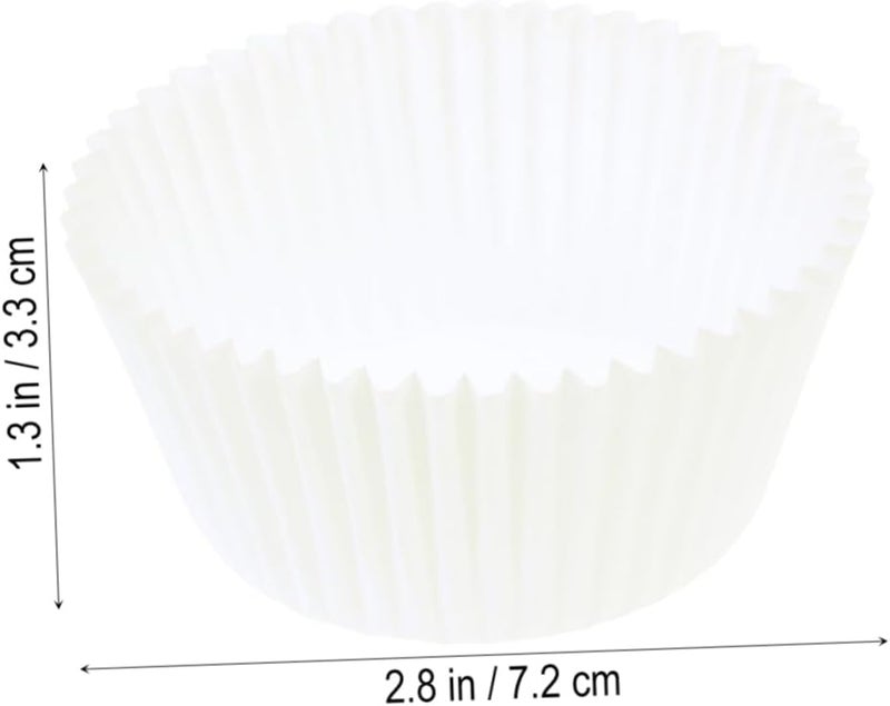 Garneck 100 Pcs White Paper Baking Cups Cupcake Liners Muffin Cases Stackable Food Grade for Wedding Birthday Shower Party Favors - Image 5