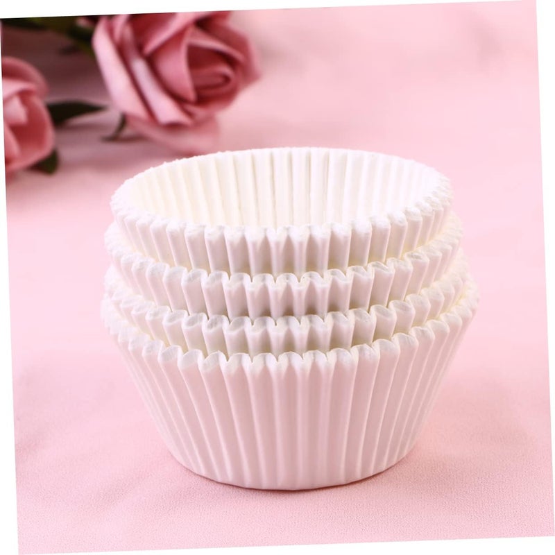 Garneck 100 Pcs White Paper Baking Cups Cupcake Liners Muffin Cases Stackable Food Grade for Wedding Birthday Shower Party Favors - Image 2