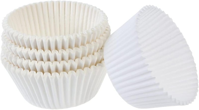 Garneck 100 Pcs White Paper Baking Cups Cupcake Liners Muffin Cases Stackable Food Grade for Wedding Birthday Shower Party Favors - Image 1