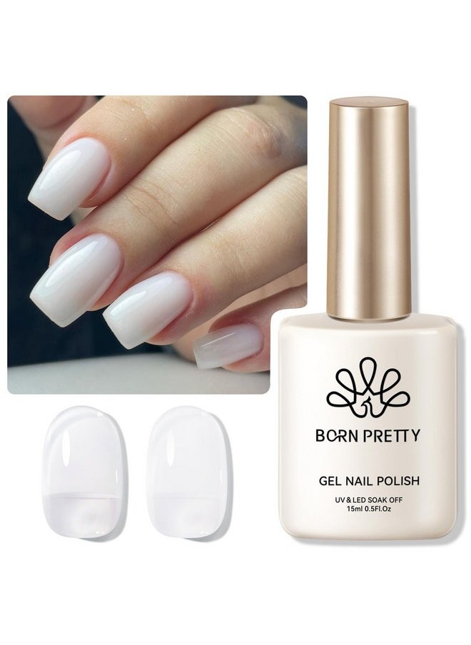 Born Pretty Born Pretty Milky White Gel Nail Polish Jelly White Sheer Translucent Neutral Gel Polish Hema-Free Soak Off Nail Art Gel 0.5Oz 15ml, 0.54 Fl Oz  - Image 1
