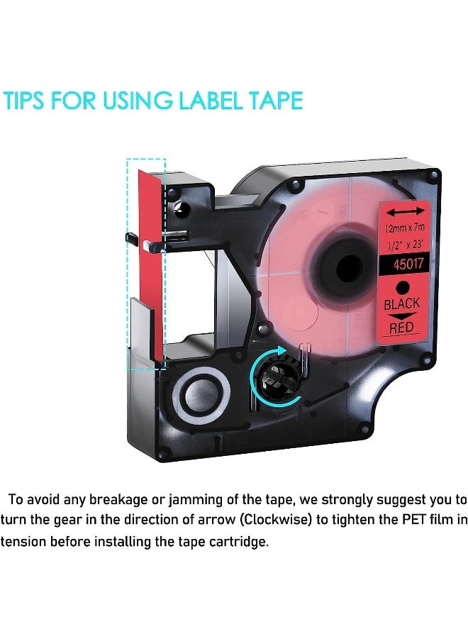 melfi Melfi 2Pcs Compatible Laminated Label Refill Replacement For Dymo D1 Standard Label Tapes 45017 S0720570 12Mm X 7M  - Image 3