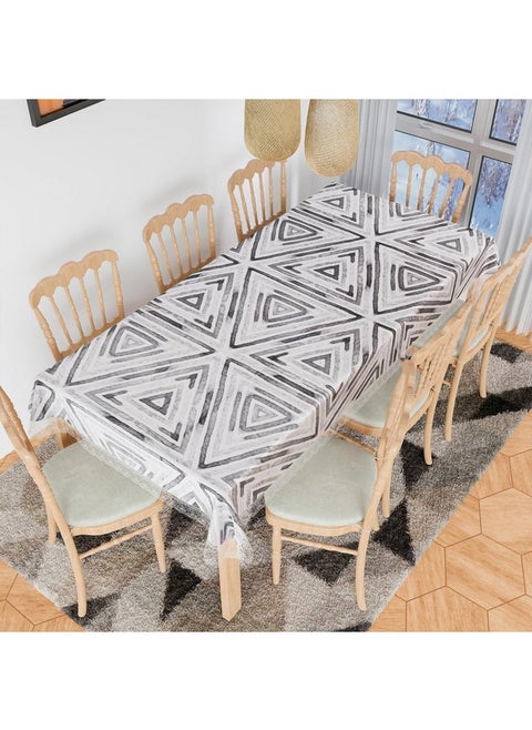 Kuber Industries Dining Table Cover | PVC Table Cloth Cover | 8 Seater Table Cloth | Triangle Table Cover | Table Protector | Table Cover for Dining Table | 60x108 Inch | DTC | Gray