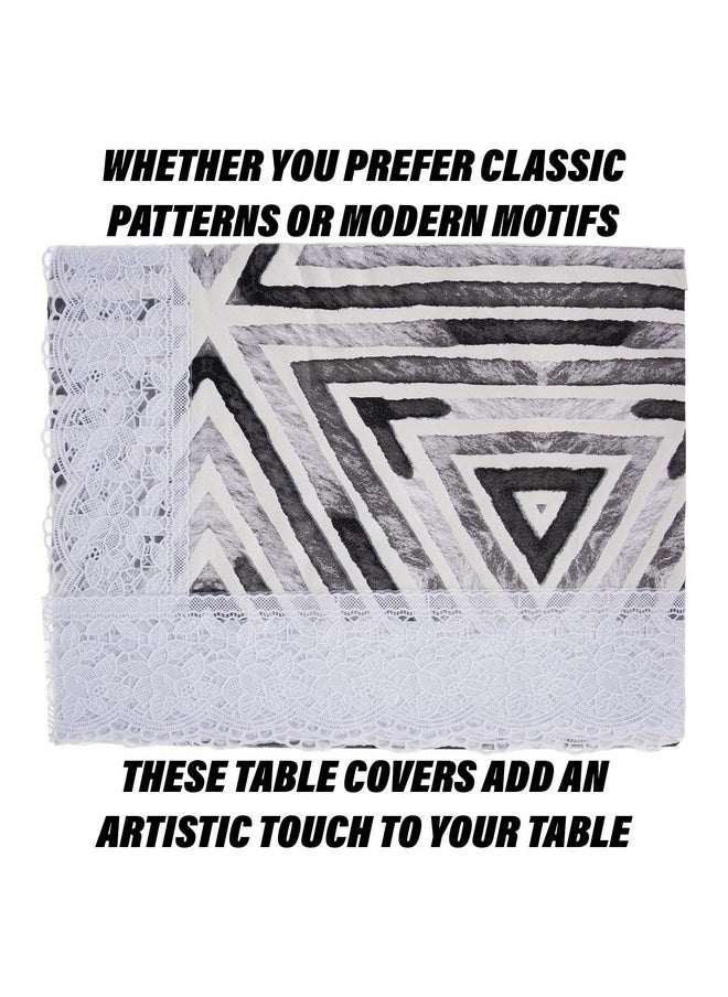 Kuber Industries Dining Table Cover | PVC Table Cloth Cover | 8 Seater Table Cloth | Triangle Table Cover | Table Protector | Table Cover for Dining Table | 60x108 Inch | DTC | Gray