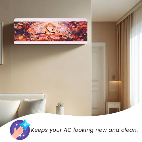 Da Anushi Printed Split Ac Cover Indoor Unit For 1.5 Ton Capacity AC, Inner Unit Ac Cover, All Weather Cover/Attractive Digital Prints/Dustproof/Silken water-resistant Split Ac Cover (Multi Red) - Image 4