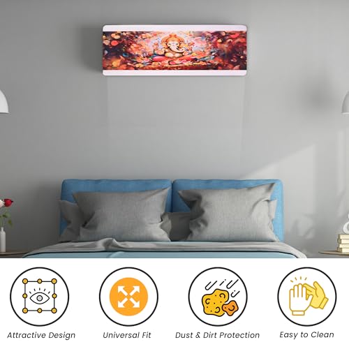 Da Anushi Printed Split Ac Cover Indoor Unit For 1.5 Ton Capacity AC, Inner Unit Ac Cover, All Weather Cover/Attractive Digital Prints/Dustproof/Silken water-resistant Split Ac Cover (Multi Red) - Image 5