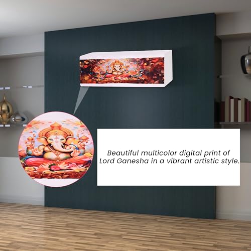 Da Anushi Printed Split Ac Cover Indoor Unit For 1.5 Ton Capacity AC, Inner Unit Ac Cover, All Weather Cover/Attractive Digital Prints/Dustproof/Silken water-resistant Split Ac Cover (Multi Red) - Image 3
