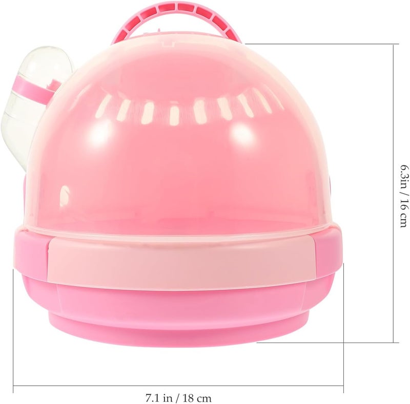 GALPADA Portable Hamster Cage with Handle, Pink Handheld Small Pet Carrier for Outdoor Travel, Lightweight Travel Cage for Hamsters and Small Animals - Image 2