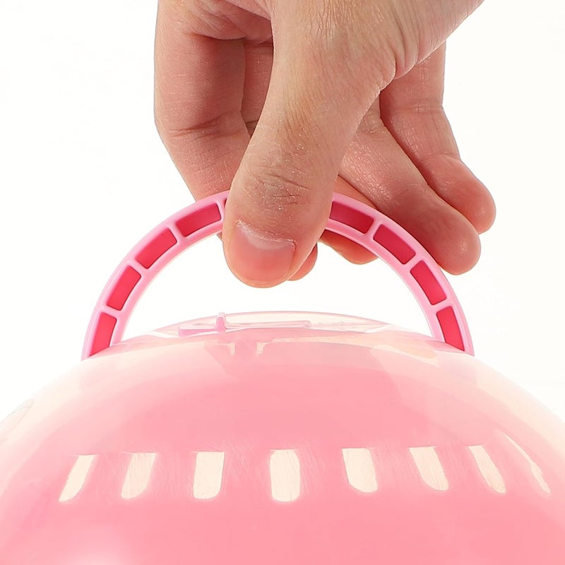 GALPADA Portable Hamster Cage with Handle, Pink Handheld Small Pet Carrier for Outdoor Travel, Lightweight Travel Cage for Hamsters and Small Animals - Image 4