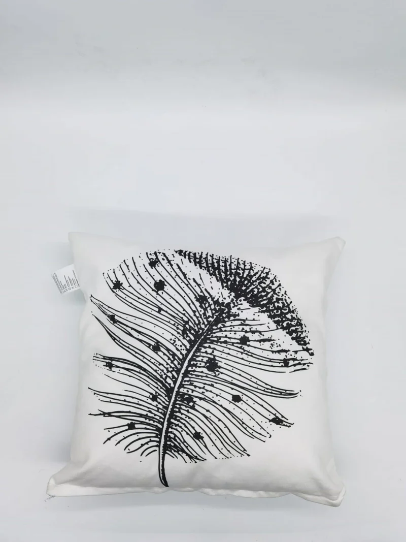 Doqu Home Uncolored Pattern Printed Throw Pillow UNC04 45X45 - Black