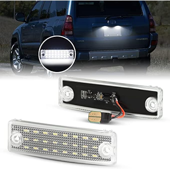 Gempro مجموعة مصابيح لوحة ترخيص LED لمصد خلفي لسيارة 4Runner موديل 1996-2023 Sequoia 6000K بيضاء موديل 2008-2022 قطعتين - Image 1