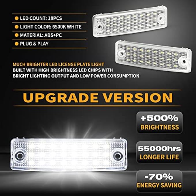 Gempro مجموعة مصابيح لوحة ترخيص LED لمصد خلفي لسيارة 4Runner موديل 1996-2023 Sequoia 6000K بيضاء موديل 2008-2022 قطعتين - Image 2