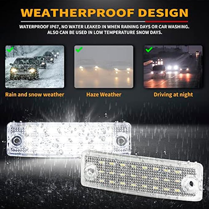 Gempro مجموعة مصابيح لوحة ترخيص LED لمصد خلفي لسيارة 4Runner موديل 1996-2023 Sequoia 6000K بيضاء موديل 2008-2022 قطعتين - Image 5