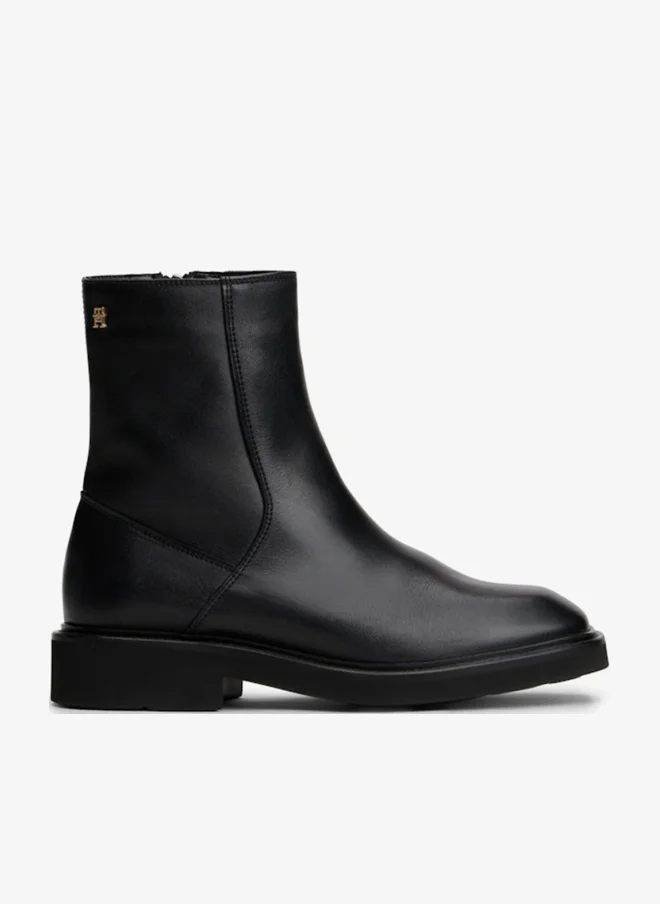 TOMMY HILFIGER Square Toe Leather Bootie