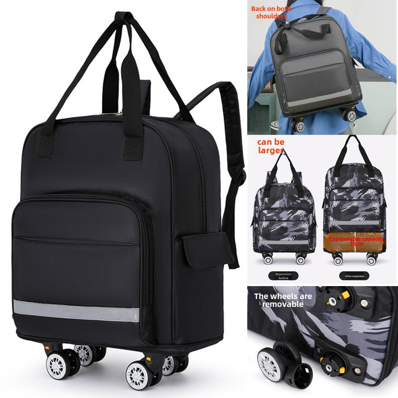 Generic Large Capacity Detachable Wheel Luggage Bag Black 4-wheel universal wheel 