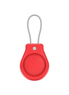Safety Lock Metal Rope Protective Cover Suitable For Apple Airtag Protective Cover Locator Anti-loss Device Three-proof Full Package-Color:Red-Applicable Models:Suitable For Apple Airtag Protective Case