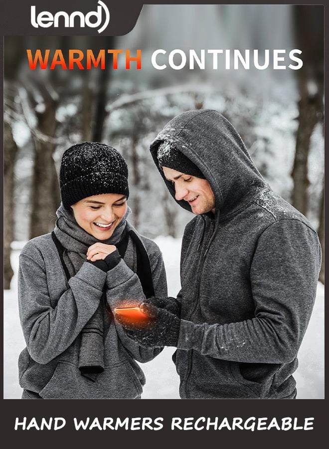 LENND 2 Pack Hand Warmers Rechargeable, Portable Electric Hand Warmers Reusable, USB 2 in 1 Handwarmers, Outdoor/Indoor/Warm Gifts for Men Women Kids - Image 4