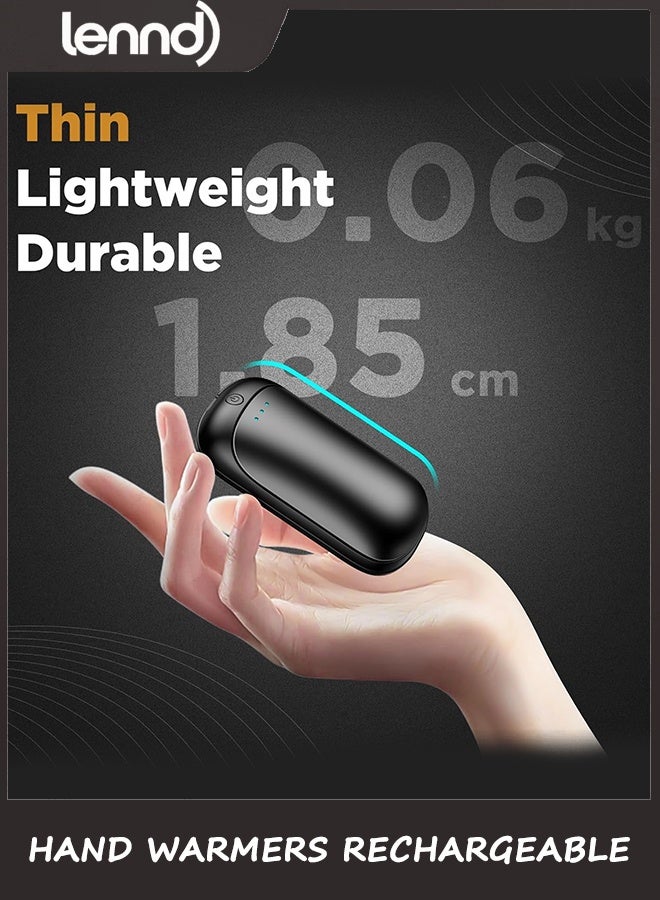 LENND 2 Pack Hand Warmers Rechargeable, Portable Electric Hand Warmers Reusable, USB 2 in 1 Handwarmers, Outdoor/Indoor/Warm Gifts for Men Women Kids - Image 2