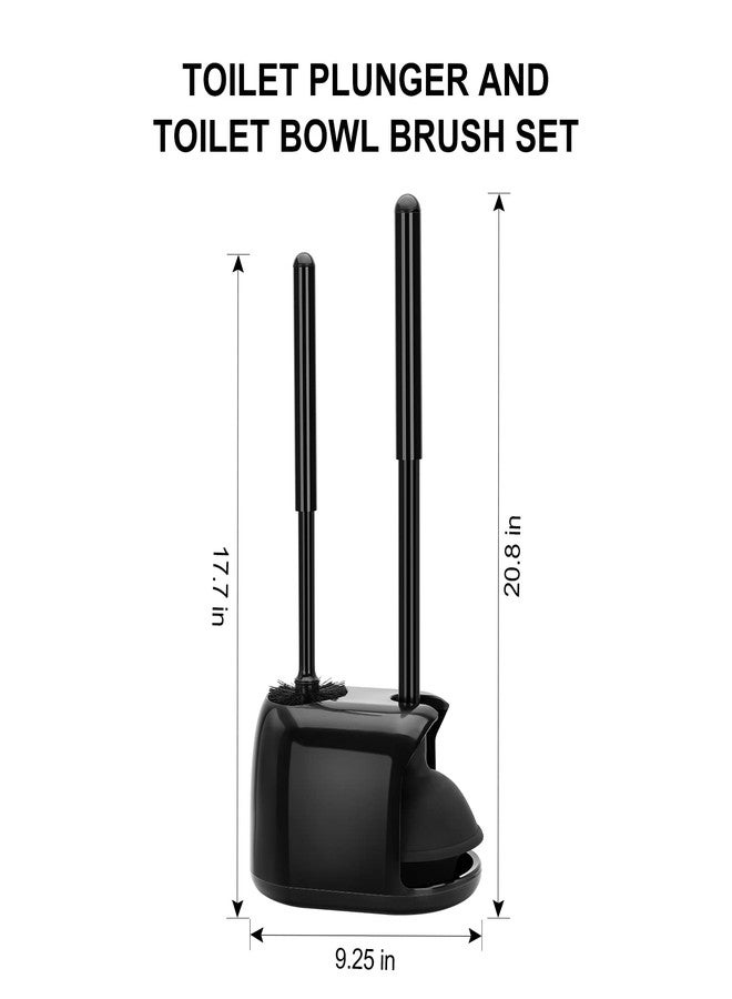 SetSail Toilet Brush and Plunger Set, 2 Packs Toilet Plungers for Bathroom Combo Toilet Bowl Brush and Holder for Deeply Cleaning, Easy to Hide- Black - Image 2