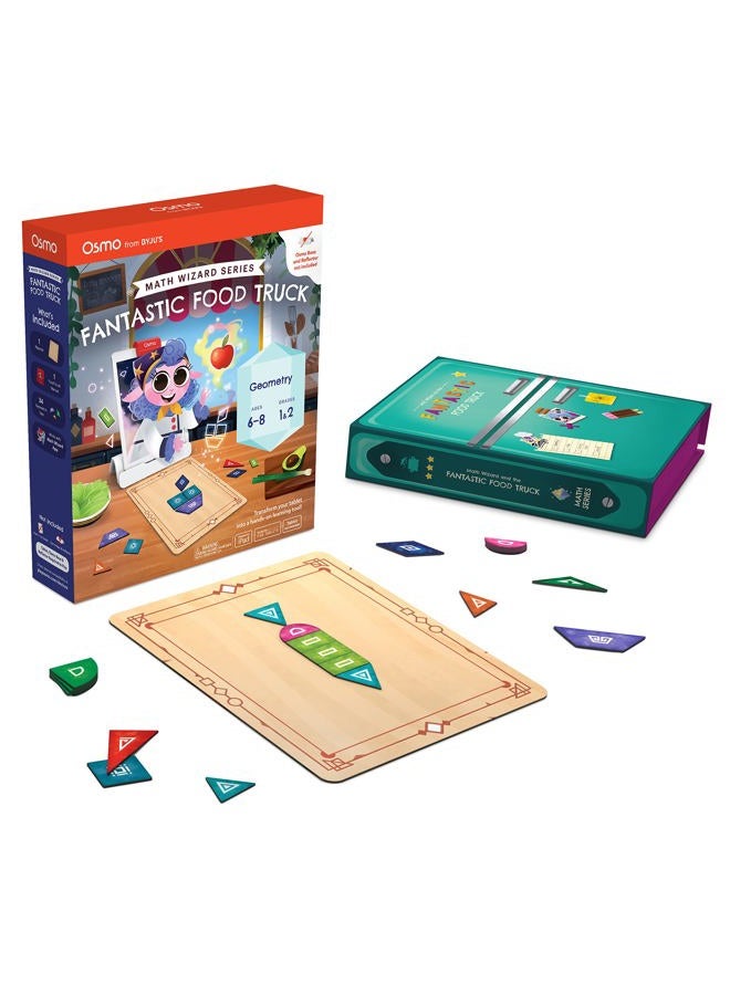 Osmo ساحر الرياضيات وشاحنة الطعام الرائعة - ألعاب آيباد و فاير تابلت للأعمار من 6 إلى 8 سنوات / الصفوف 1-2 - تعلم منهج الهندسة - لعبة STEM مستوحاة تتطلب قاعدة، شاحنات طعام رائعة - Image 1